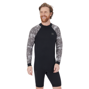 Sea-Doo 2/2 mm Shorty Wetsuit Long Sleeve Black with Graphics 2024
