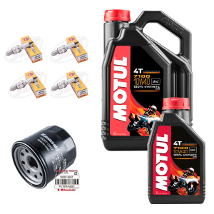 Motul Kawasaki 4-takt servicesats med oljefilter + CR9EK