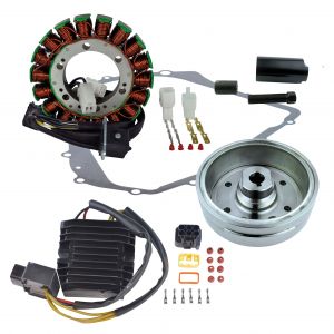 Kit Improved Flywheel + Flywheel Puller + Stator + Mosfet Regulator + Gasket for Suzuki LTA 400 Eiger 4x4 Auto 2002-2007